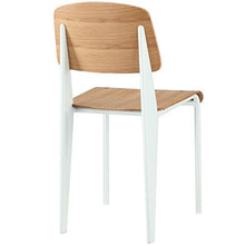 Load image into Gallery viewer, Modway Cabin Modern Wood and Metal Kitchen and Dining Room Chair in Natural White
