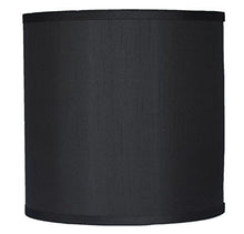 Load image into Gallery viewer, Urbanest Faux Silk Drum Lampshade, 10-inch by 10-inch by 10-inch, Black, Spider Fitter
