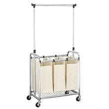 Load image into Gallery viewer, Household Essentials Commercial 3-Bag Laundry Sorter with Clothes Rack
