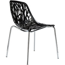 Load image into Gallery viewer, Poly and Bark Modern Mid-Century Birds Nest Dining Side Chair in Black with Chrome Legs (Set of 4)
