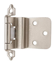 Load image into Gallery viewer, Amerock 3/8in (10 Mm) Inset Self Closing, Face Mount Satin Nickel Hinge   10 Pack
