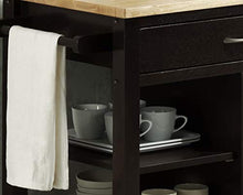 Load image into Gallery viewer, 4D CONCEPTS Edmonton Kitchen Cart, Black and Natural
