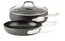 Load image into Gallery viewer, All-Clad E7859164 HA1 HA1 Hard Anodized Nonstick Dishwasher Safe PFOA Free 4-Quart Saute w/ lid  &amp; 10-Inch Fry pan Cookware Set, 3-Piece, Black
