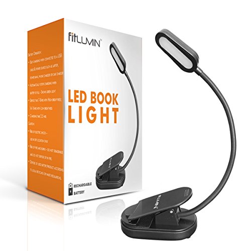Fitlumin LED Book Light - Reading Lights for Books in Bed ?? 3000K Warm LED Reading Light for Eye Care, Slim & Rechargeable ?? Best Book Light for Reading in Bed at Night, Perfect for Bookworms & Ki
