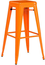 Load image into Gallery viewer, Flash Furniture 4 Pk. 30&#39;&#39; High Backless Orange Metal Indoor Outdoor Barstool With Square Seat
