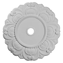 Load image into Gallery viewer, Ekena Millwork CM32AN Angel Ceiling Medallion, 32 1/4&quot;OD x 3 5/8&quot;ID x 1 1/8&quot;P, Factory Primed
