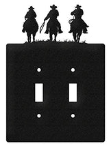 Load image into Gallery viewer, SWEN Products Three Cowboys Wall Plate Cover (Double Switch, Black)
