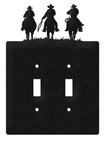 SWEN Products Three Cowboys Wall Plate Cover (Double Switch, Black)