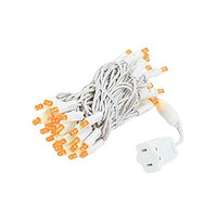 Novelty Lights Amber LED Christmas String Lights - UL Listed Indoor/Outdoor Light Set w/ 50 Mini Bulbs for Christmas Tree, Patio, Wedding Decor, and More - (White Wire, 11' Long)