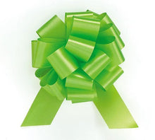 Load image into Gallery viewer, Pull String Bows 5 Inch 20 Loops Lime Green Pkg/100
