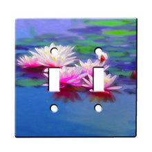 Load image into Gallery viewer, Water Lilies Pastel - Decor Double Switch Plate Cover Metal
