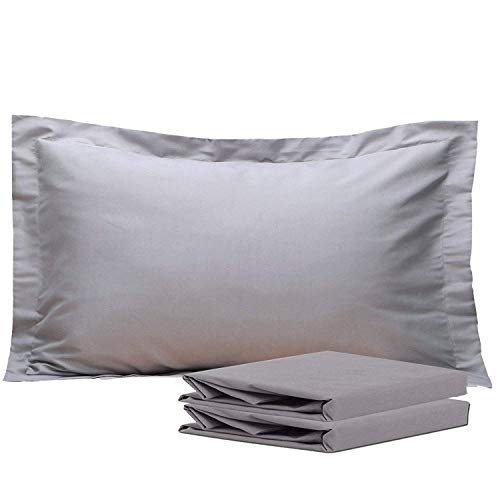 NTBAY King Pillow Shams, Set of 2, 100% Brushed Microfiber, Soft and Cozy, Wrinkle, Fade, Stain Resistant (King, Smoky Grey)