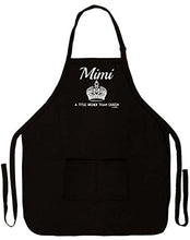 Load image into Gallery viewer, Mother&#39;s Day Gift Mimi a Title Higher Than Queen Funny Apron for Kitchen BBQ Barbecue Cooking Baking Crafting Gardening Two Pocket Apron for Grandma or Mom Black
