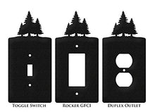Load image into Gallery viewer, SWEN Products Pine Trees Wall Plate Cover (Double Switch, Black)
