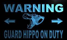 Load image into Gallery viewer, Warning Guard Hippo on Duty LED Sign Neon Light Sign Display m761-b(c)
