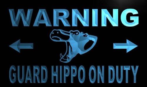 Warning Guard Hippo on Duty LED Sign Neon Light Sign Display m761-b(c)
