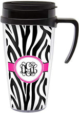 Load image into Gallery viewer, Zebra Print Acrylic Travel Mug with Handle (Personalized)
