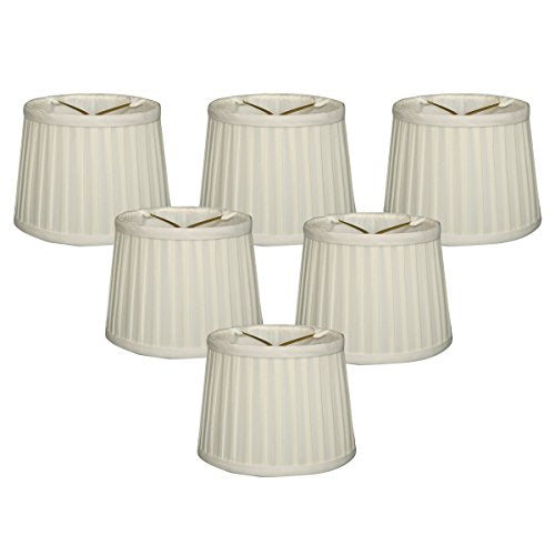 Royal Designs Round Clip on Chandelier Lamp Shade, Burgundy Stripe, 3