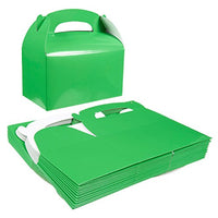 Pack of 24 Paper Treat Boxes - Gable Favor Boxes - Fun Party Play Goodie Boxes - 2 Dozen Bright Green Birthday Party Shower Loot Gift Boxes - 24 Count - 6.2 x 3.5 x 3.6 Inches