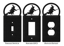 Load image into Gallery viewer, SWEN Products Witch Metal Wall Plate Cover (Triple Rocker, Black)
