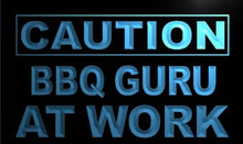 Load image into Gallery viewer, Caution BBQ Guru at Work LED Sign Neon Light Sign Display m543-b(c)
