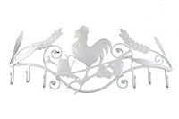 6 Hook Wrought Iron White Rooster | Renovator's Supply