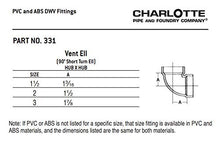 Load image into Gallery viewer, CHARLOTTE PIPE 3 DWV 1/4 Vent ELL HUB X HUB DWV (Drain, Waste and Vent) (1 Unit Piece)
