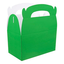 Load image into Gallery viewer, Pack of 24 Paper Treat Boxes - Gable Favor Boxes - Fun Party Play Goodie Boxes - 2 Dozen Bright Green Birthday Party Shower Loot Gift Boxes - 24 Count - 6.2 x 3.5 x 3.6 Inches
