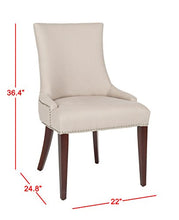 Load image into Gallery viewer, Safavieh Mercer Collection Eva Linen Dining Chair with Trim Nail Head, Beige
