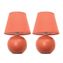 Load image into Gallery viewer, Simple Designs LT2008-ORG-2PK Globe Table Lamp Set, Orange, 2 Count
