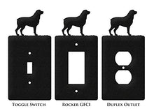 Load image into Gallery viewer, SWEN Products Rottweiler Metal Wall Plate Cover (Single Rocker, Black)

