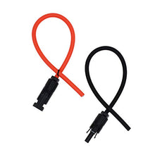 Load image into Gallery viewer, 1 Pair Black + Red 10AWG(6mm) Solar Panel Extension Cable Wire Connector Solar Adaptor Cable with Female and Male Connectors (1 FT)

