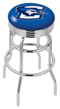 Load image into Gallery viewer, 25&quot; L7C3C - Chrome Double Ring Creighton Swivel Bar Stool with 2.5&quot; Ribbed Accent Ring by The Holland Bar Stool Company
