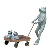SPI Frog Family with Wagon Planter Aluminum Garden Sculpture