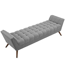 Load image into Gallery viewer, Modway Response Mid-Century Modern Bench Large Upholstered Fabric in Expectation Gray
