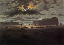 Load image into Gallery viewer, The North Sea in Moonlight by Caspar David Friedrich. 100% Hand Painted. Oil On Canvas. High Quality Reproduction (Unframed and Unstretched). Painting Size 52x37 inch.
