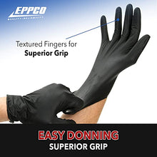 Load image into Gallery viewer, EPPCO Grease Bully 6-Mil Nitrile Gloves  Black, X-Large, Box of 100 - Latex-Free, Powder-Free, Chemical and Puncture Resistant, Superior Grip
