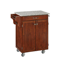 Create-a-Cart Cherry 2 Door Cabinet Kitchen Cart with Salt and Pepper Granite Top by Home Styles