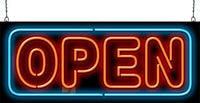 Open w/Border Super Sized Neon Sign