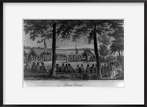 1823 Photo Pawnee Council / S. Seymour, delt. ; I. Clark, sculpt. Illustration shows Major Stephen H. Long and members of his expedition meeting with a Pawnee council.