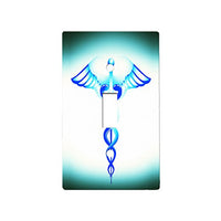 Caduceus Medical Symbol Blue - AC Outlet Decor Wall Plate Cover Metal