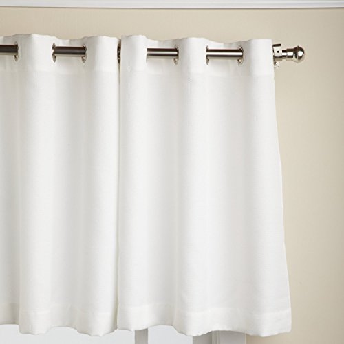 LORRAINE HOME FASHIONS Jackson 58 x 36-inch Tier Curtain Pair, White, 58