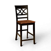 Furniture of America Cherrine Country Style Pub Dining Chair, Oak/Black, Set of 2