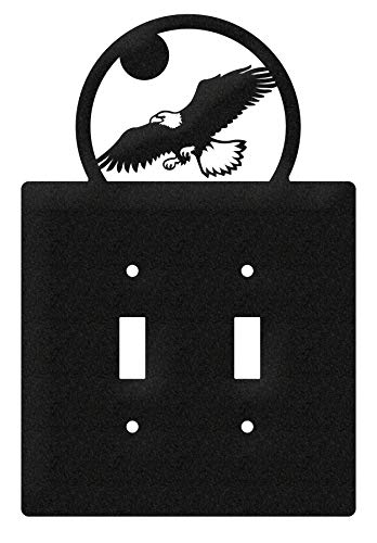SWEN Products Eagle Wall Plate Cover (Double Switch, Black)