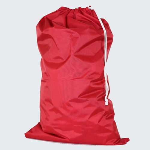 American Supply Pack of 3 Heavy Duty 100% Nylon 30 X 40 Laundry Bag with Drawcord and Non-slip Barrel Lock Color Red Made in USA