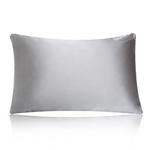 Load image into Gallery viewer, MEILIS 100% Pure Silk Satin Pillowcase for Baby Travel Sized Pillows,Hypoallergenic Pillow Shams Cover ,Silver Grey Kids Pillow Slip
