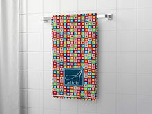 Load image into Gallery viewer, YouCustomizeIt Retro Squares Bath Towel (Personalized)
