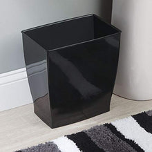 Load image into Gallery viewer, iDesign Spa Rectangular Trash Can, Waste Basket Garbage Can for Bathroom, Bedroom, Home Office, Dorm, College, 2.5 Gallon, Black
