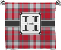 YouCustomizeIt Red & Gray Plaid Bath Towel (Personalized)