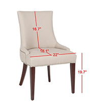Load image into Gallery viewer, Safavieh Mercer Collection Eva Linen Dining Chair with Trim Nail Head, Beige
